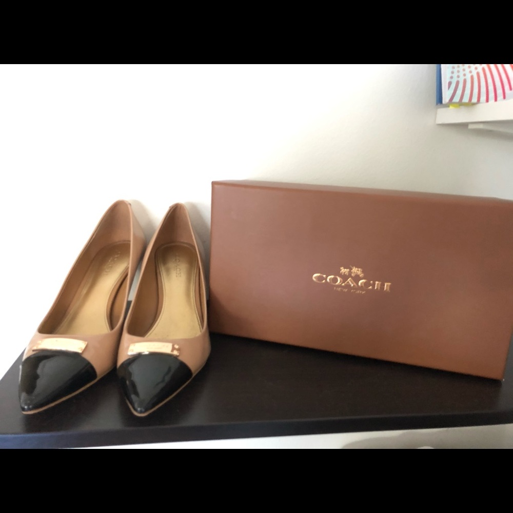 Coach Zan Patent Blush/ Black High Heel